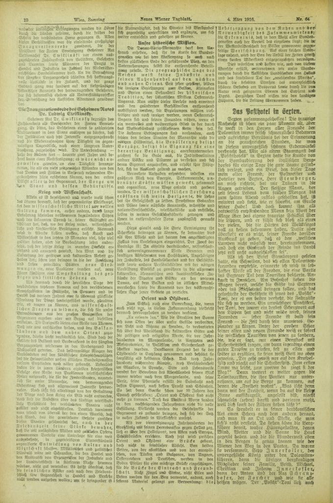 Sesto fra turismo e guerra